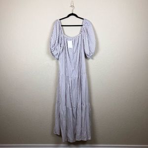 ASOS • multi-tier striped puff sleeve plus size maxi dress